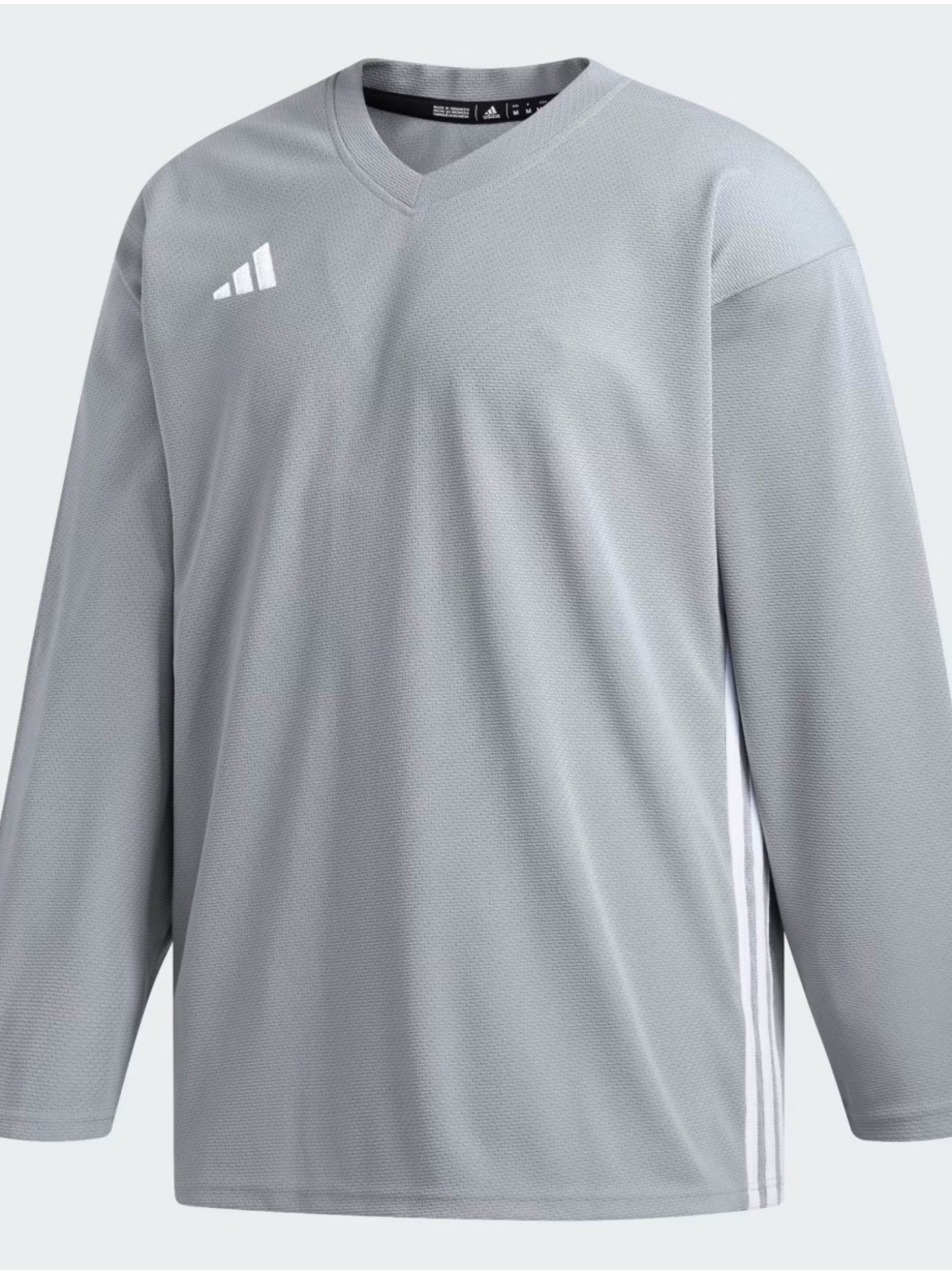 NET adidas Men’s L AdiTeam Gray Long-Sleeve Hockey Practise Training Jersey